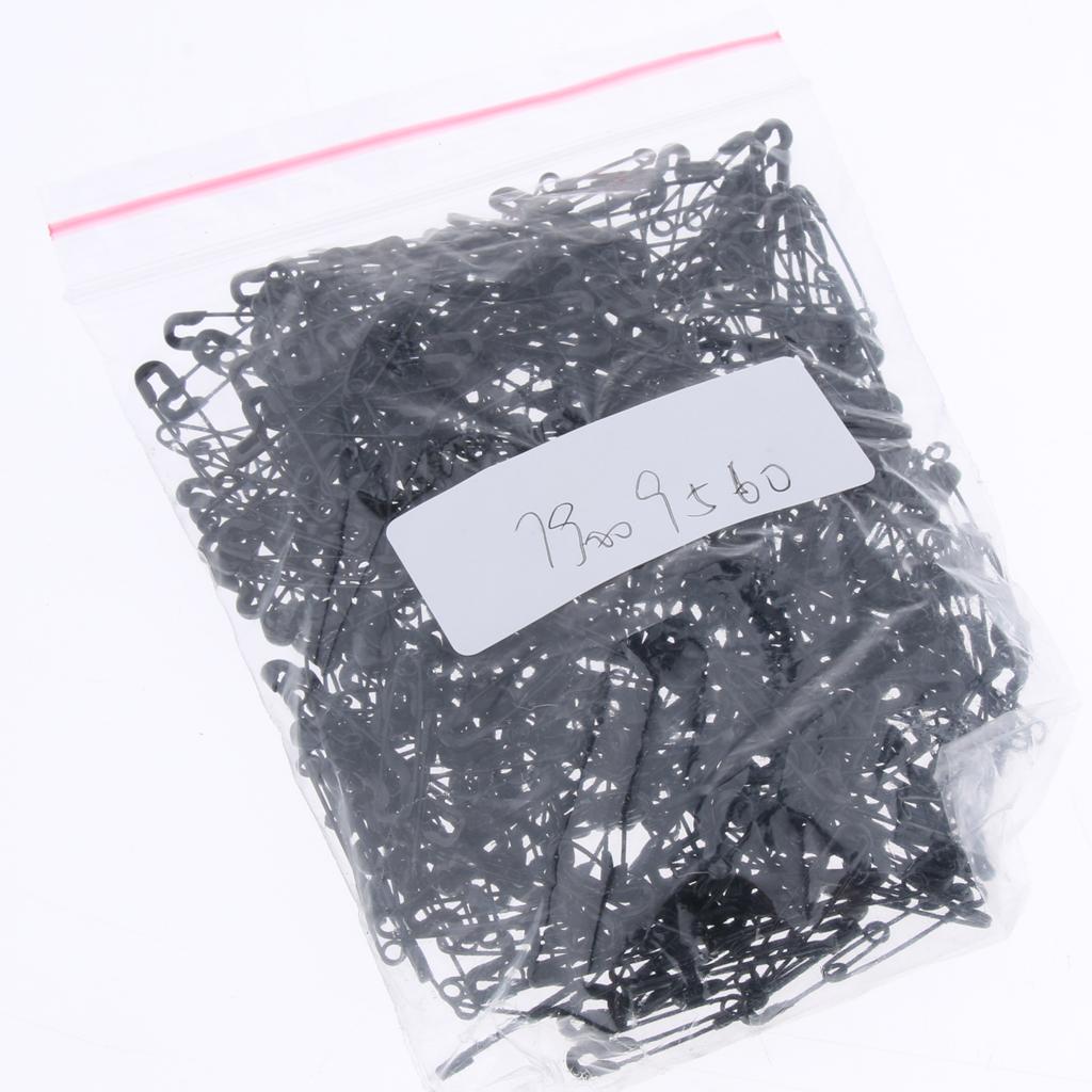2xGlossy Metal Needle Safety Pins Nickle Plated 500PCS 18mm Black
