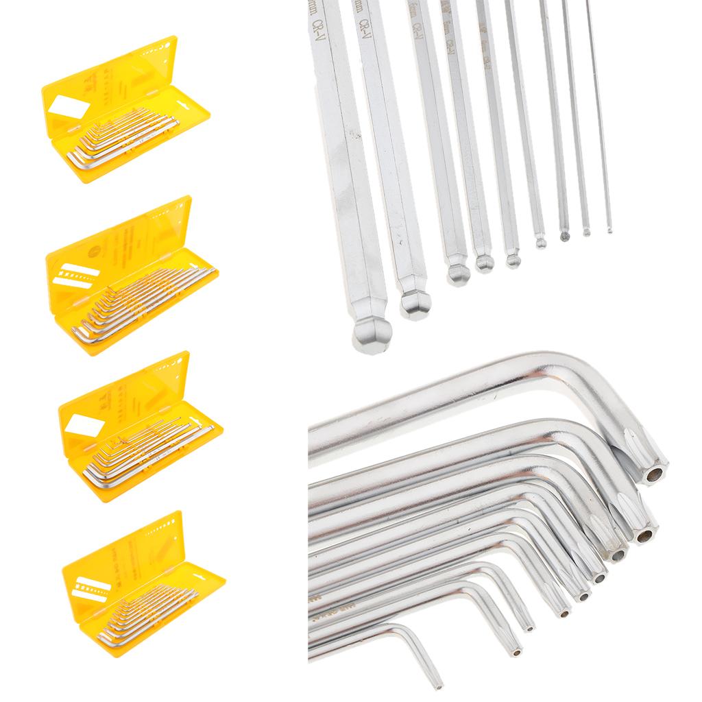 9 Pieces Case Set L-shaped Allen Wrenches CRV Metric Hex Key