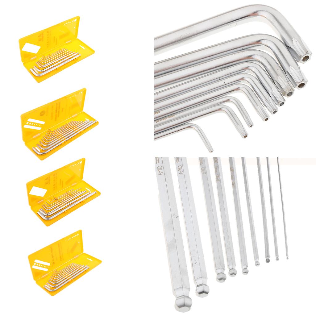 9 Pieces Case Set L-shaped Allen Wrenches CRV Metric Hex Key