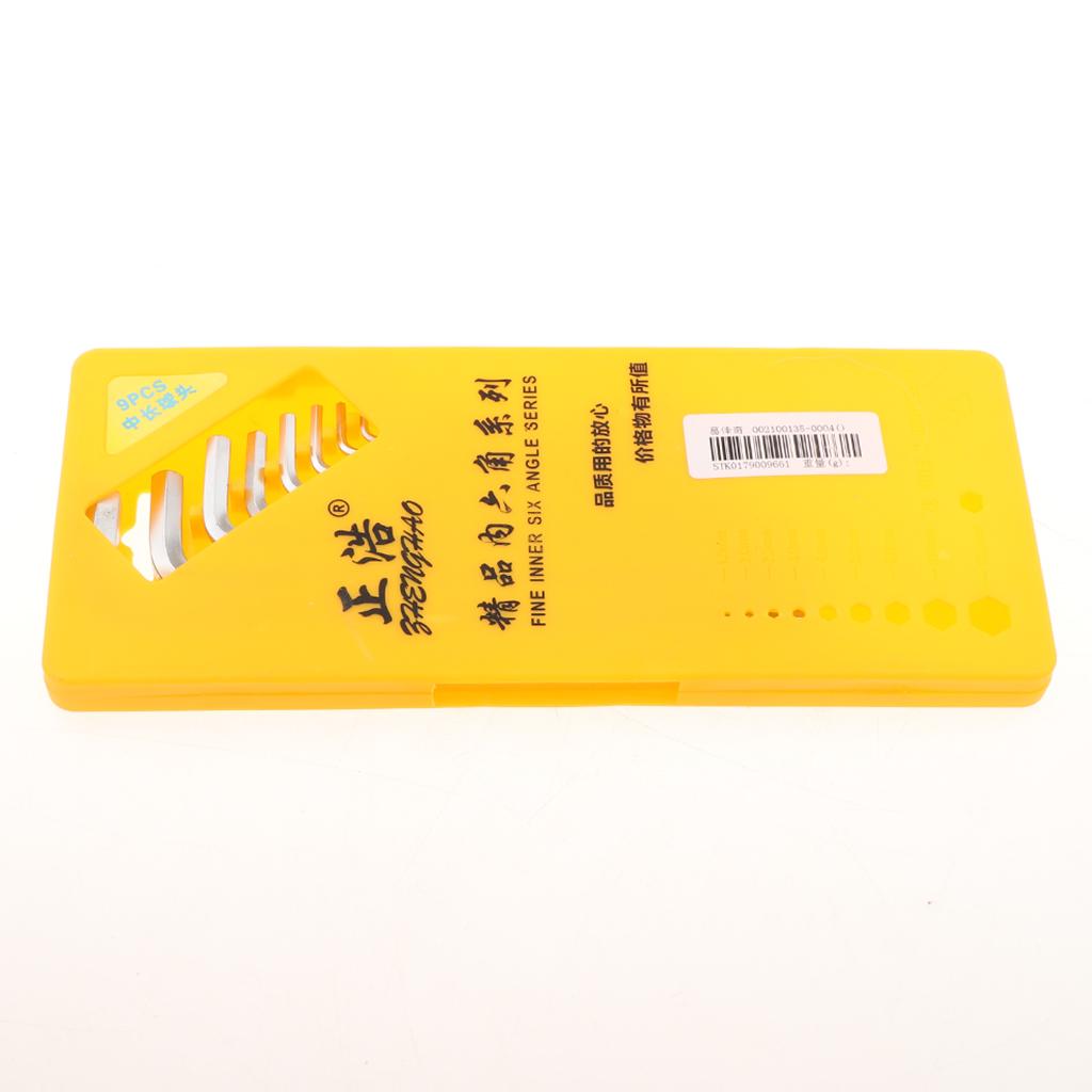 9 Pieces Case Set L-shaped Allen Wrenches CRV Metric Hex Key