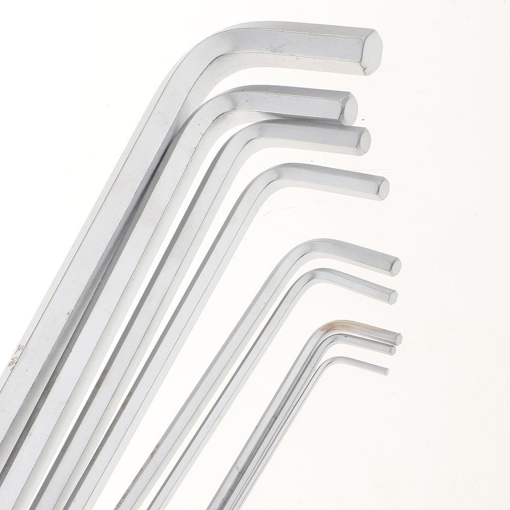 9 Pieces Case Set L-shaped Allen Wrenches CRV Metric Hex Key Long Arm