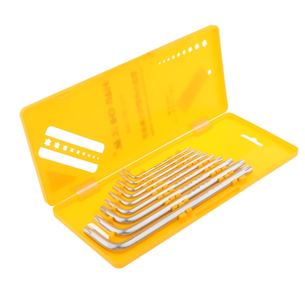 9 Pieces Case Set L-shaped Allen Wrenches CRV Star Key