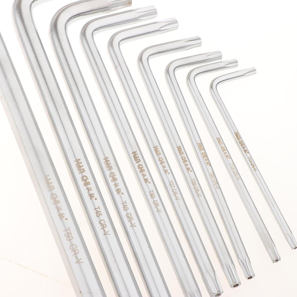 9 Pieces Case Set L-shaped Allen Wrenches CRV Star Key