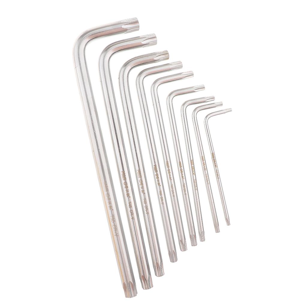 9 Pieces Case Set L-shaped Allen Wrenches CRV Star Key