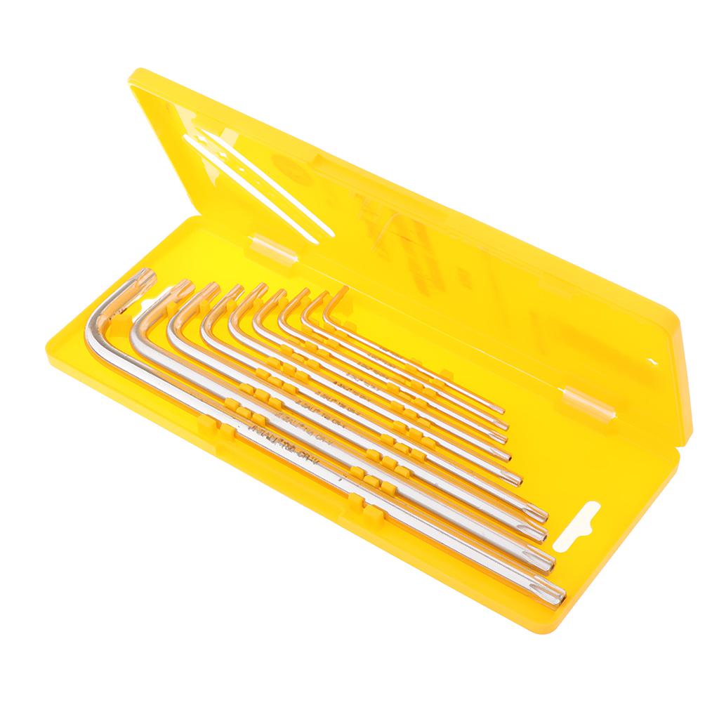 9 Pieces Case Set L-shaped Allen Wrenches CRV Star Key Long Arm