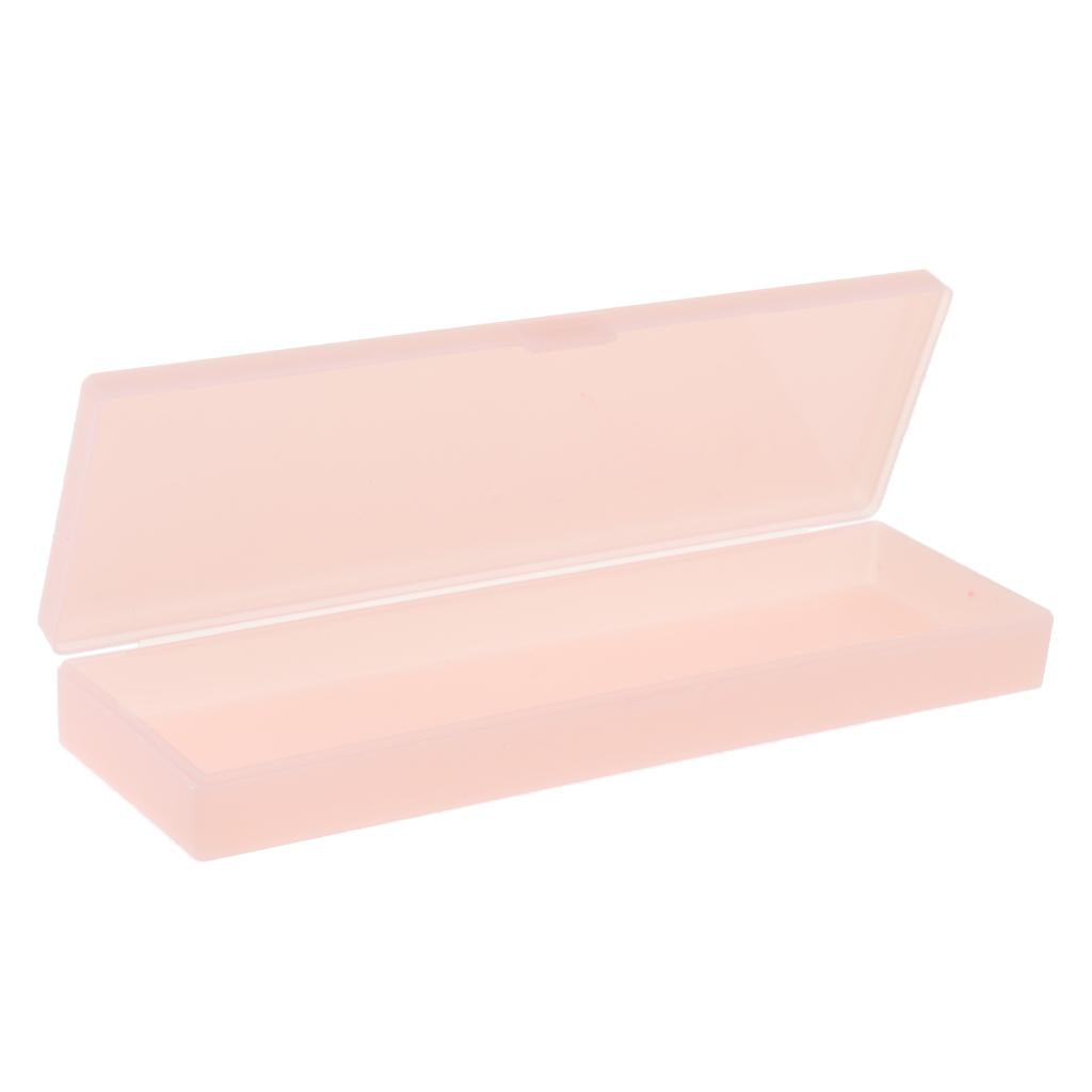 Plastic Pencil Case Pen Storage Box School Office Tabletop Supplies Pink S