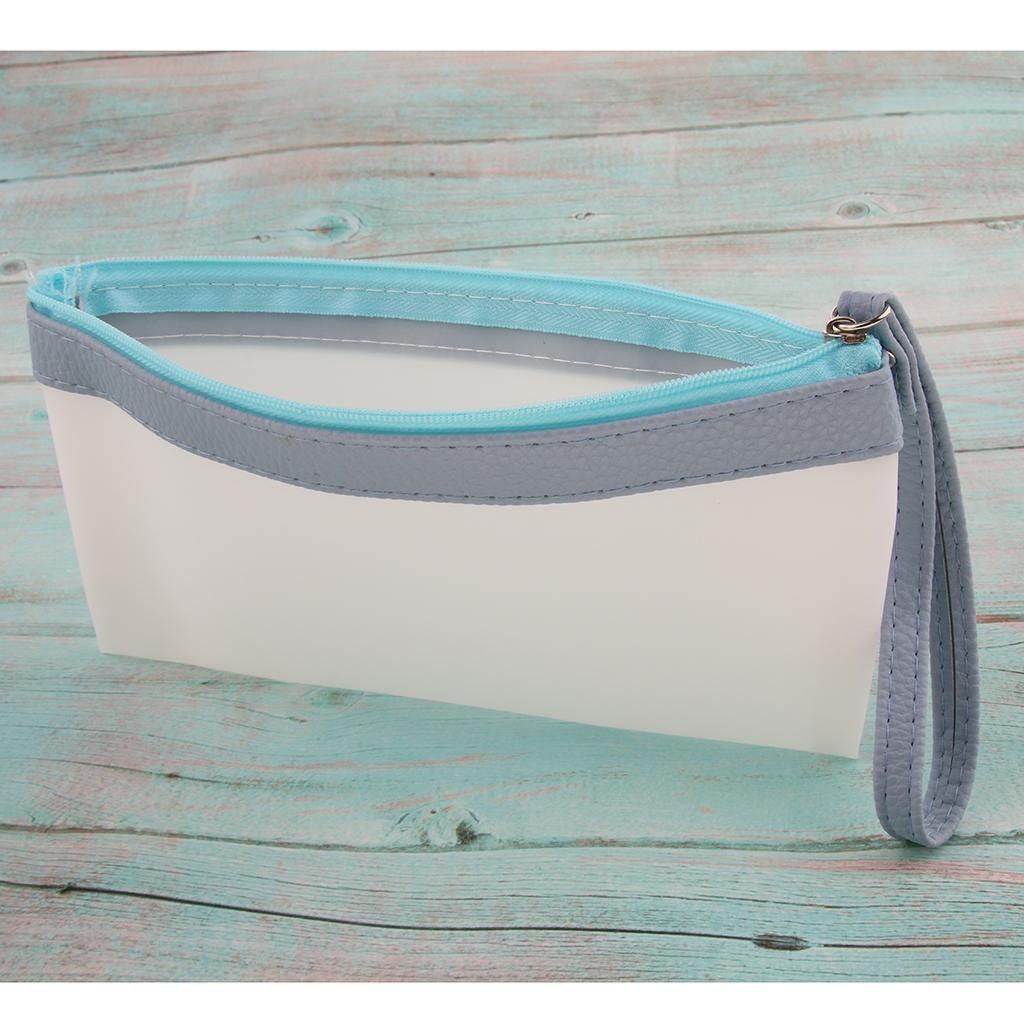 Pen Storage Case Large Capacity Pen Holder Totes Pouch Zipper Bag Blue