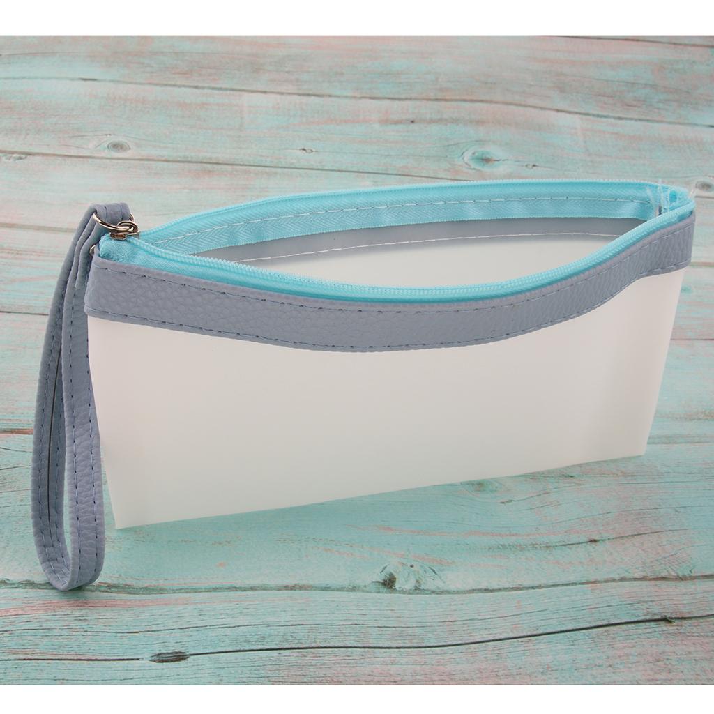 Pen Storage Case Large Capacity Pen Holder Totes Pouch Zipper Bag Blue