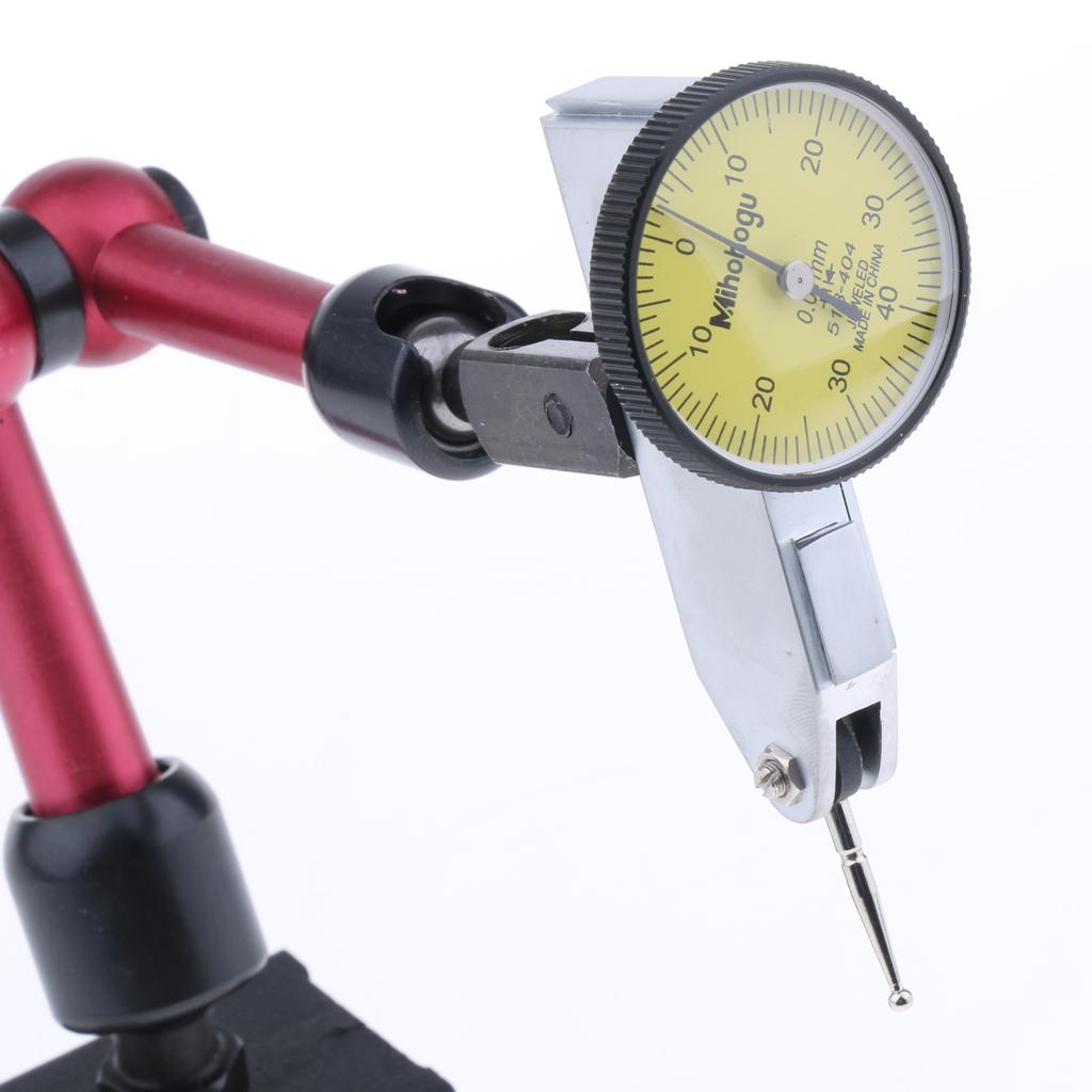 Lever Dial Test Indicator Meter 0.8mm Gauge Measuring Tool with Base ON OFF