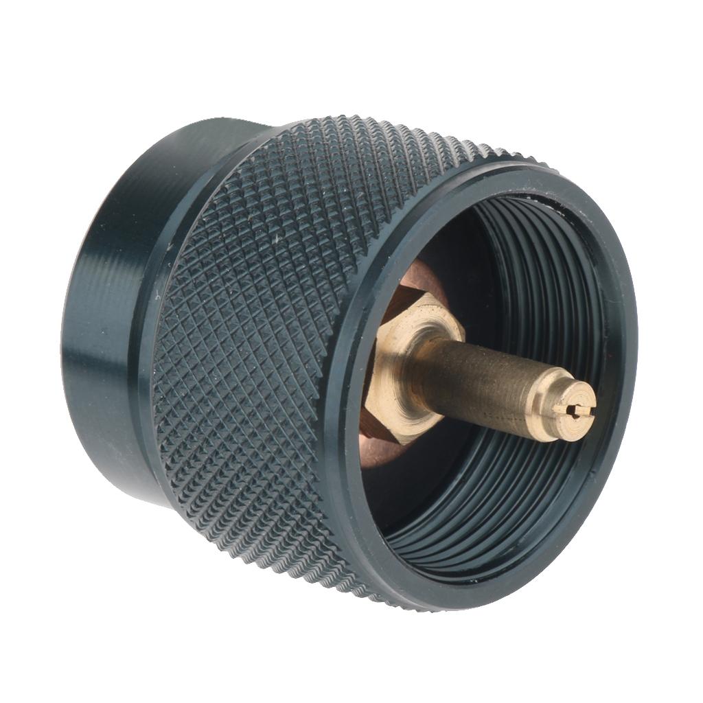 Camping Stove Adapter 1LB Small Gas Tank Input and Lindal Valve EN417 Output