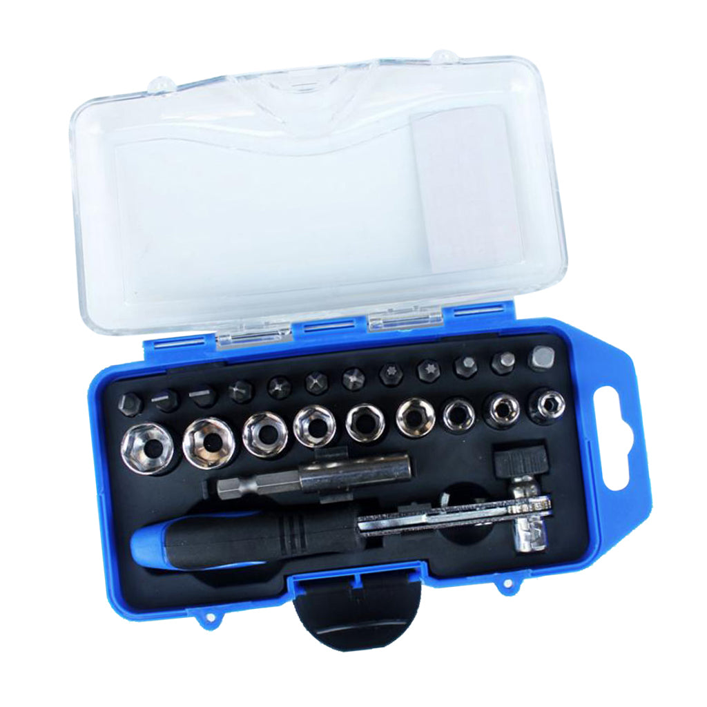 23pcs Car Repair Tool Sets Wrench Batch Head Pawl Socket Screwdriver