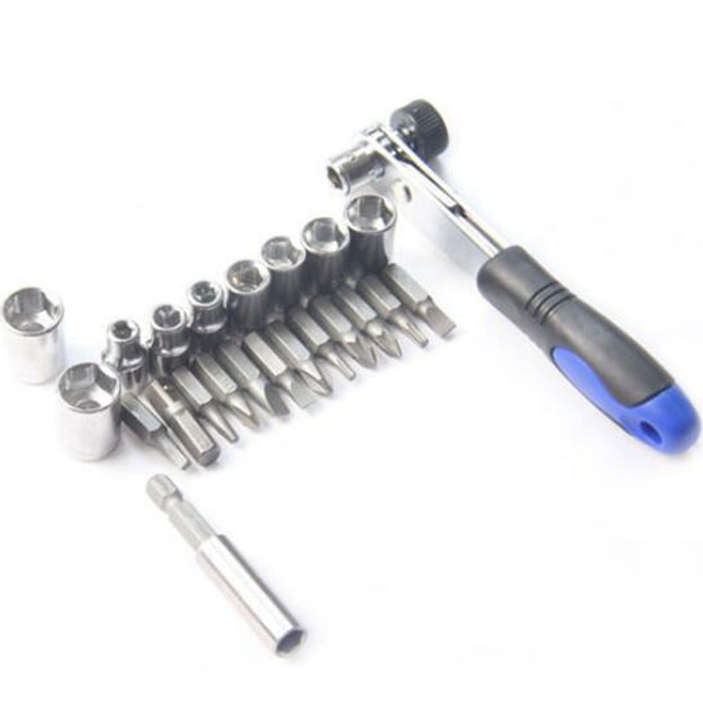 23pcs Car Repair Tool Sets Wrench Batch Head Pawl Socket Screwdriver