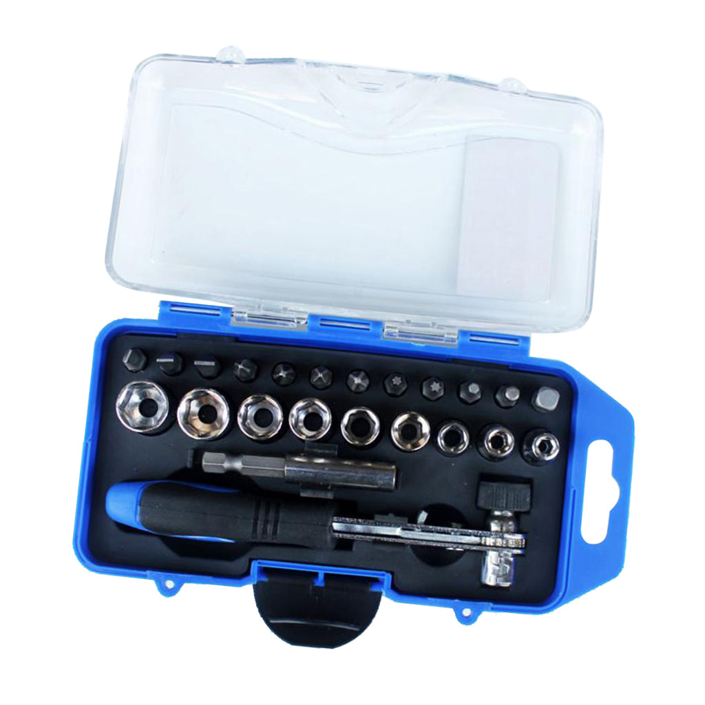 23pcs Car Repair Tool Sets Wrench Batch Head Pawl Socket Screwdriver
