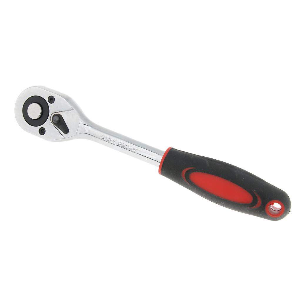 12Pcs 1/4 inch Ratchet Wrench Kit Auto Repair Tools 10Pcs Metric Socket and 1 Extension Rod Manual Hardware