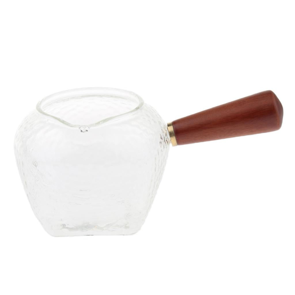 Borosilicate Glass Small Teapot with Wooden Handle Heat Resistant Tea Pot