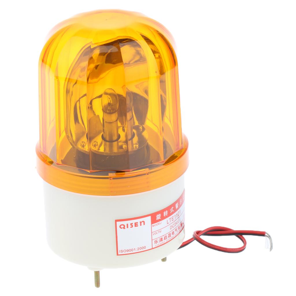 24V LED Rotating Strobe Warning Light Round Signal Beacon Flash Lamp Yellow