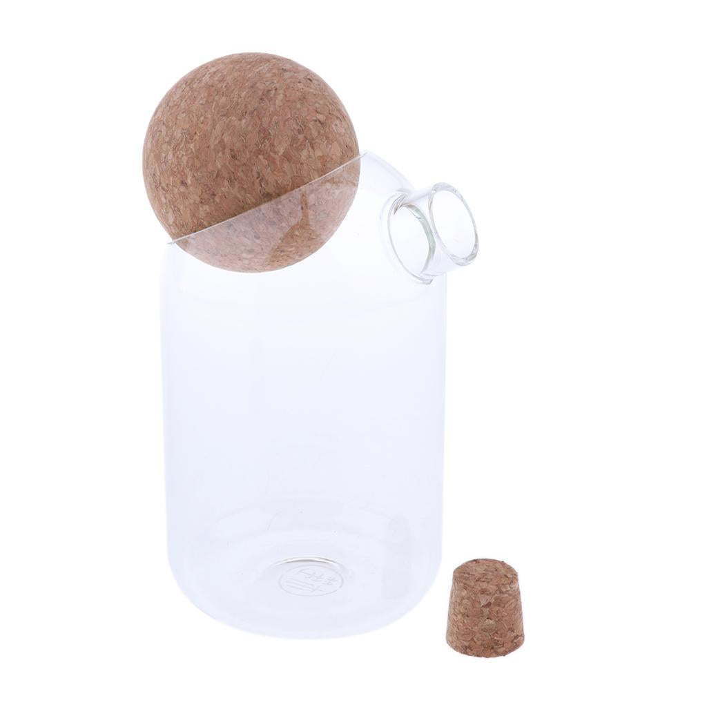 Cork Top Glass Food Storage Jar Kitchen Canister for Candy Coffee Tea 800ml