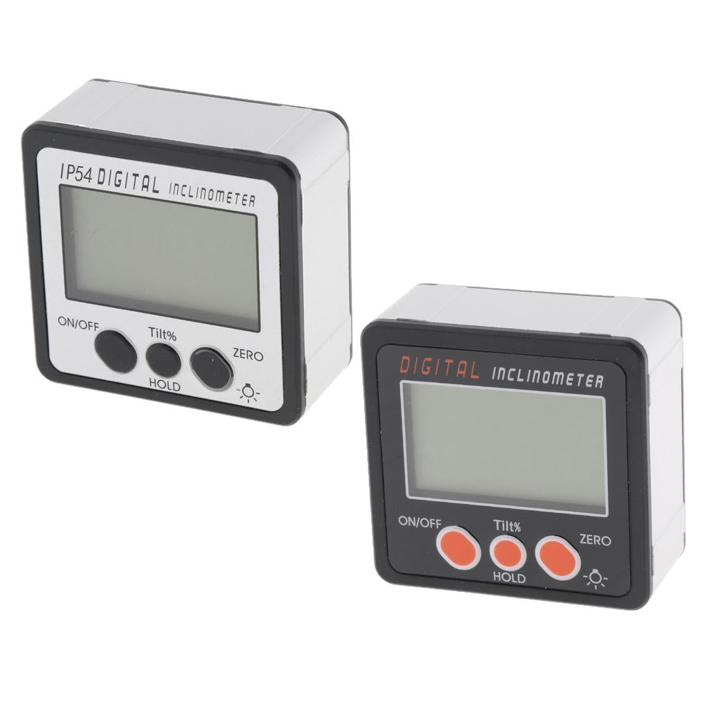 Digital Inclinometer Protractor Angle Finder Gauge Level Box IP54 Orange