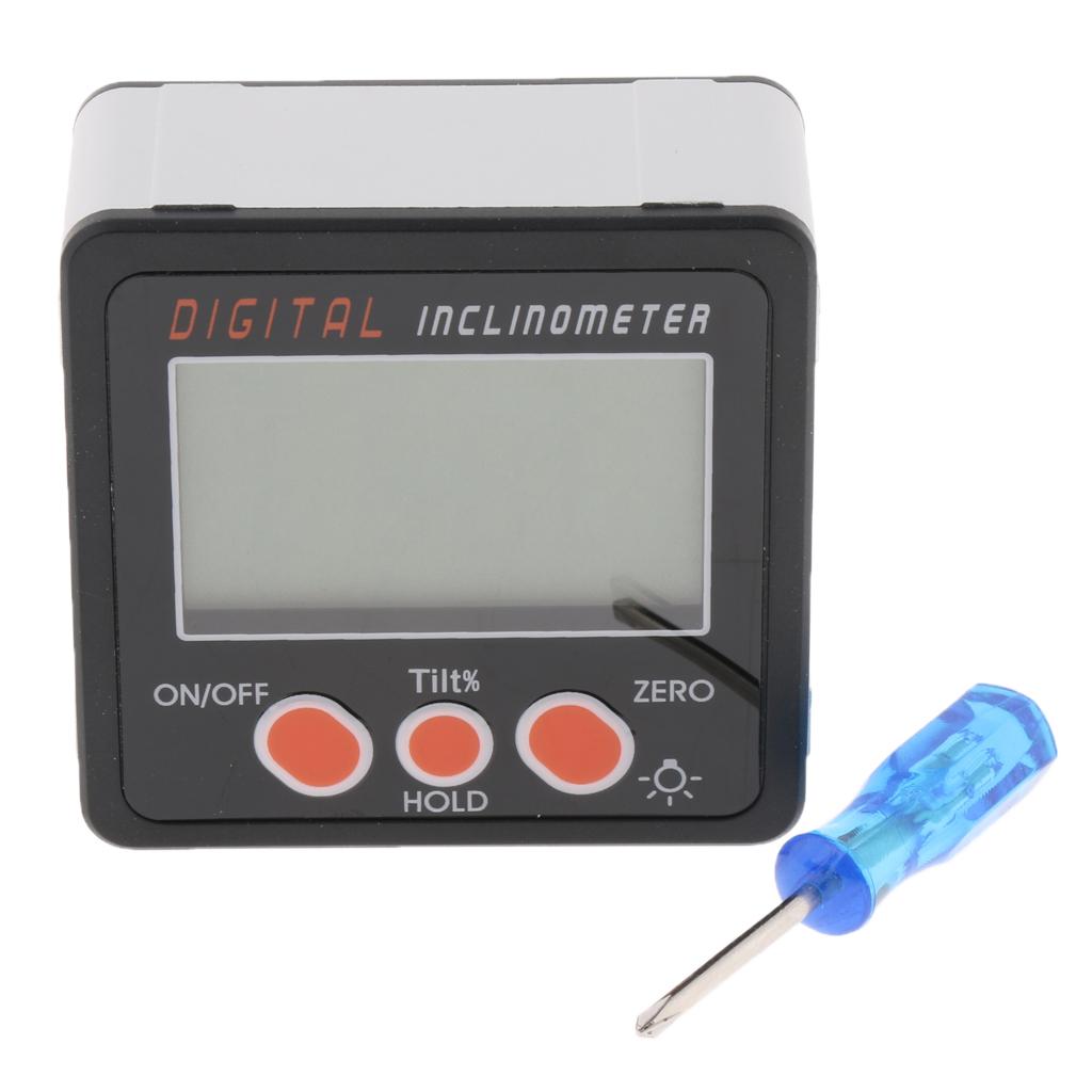 Digital Inclinometer Protractor Angle Finder Gauge Level Box IP54 Orange