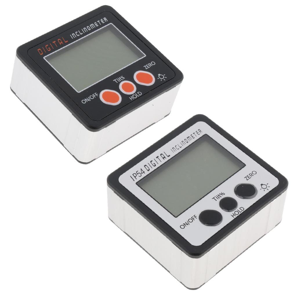 Digital Inclinometer Protractor Angle Finder Gauge Level Box IP54 Orange