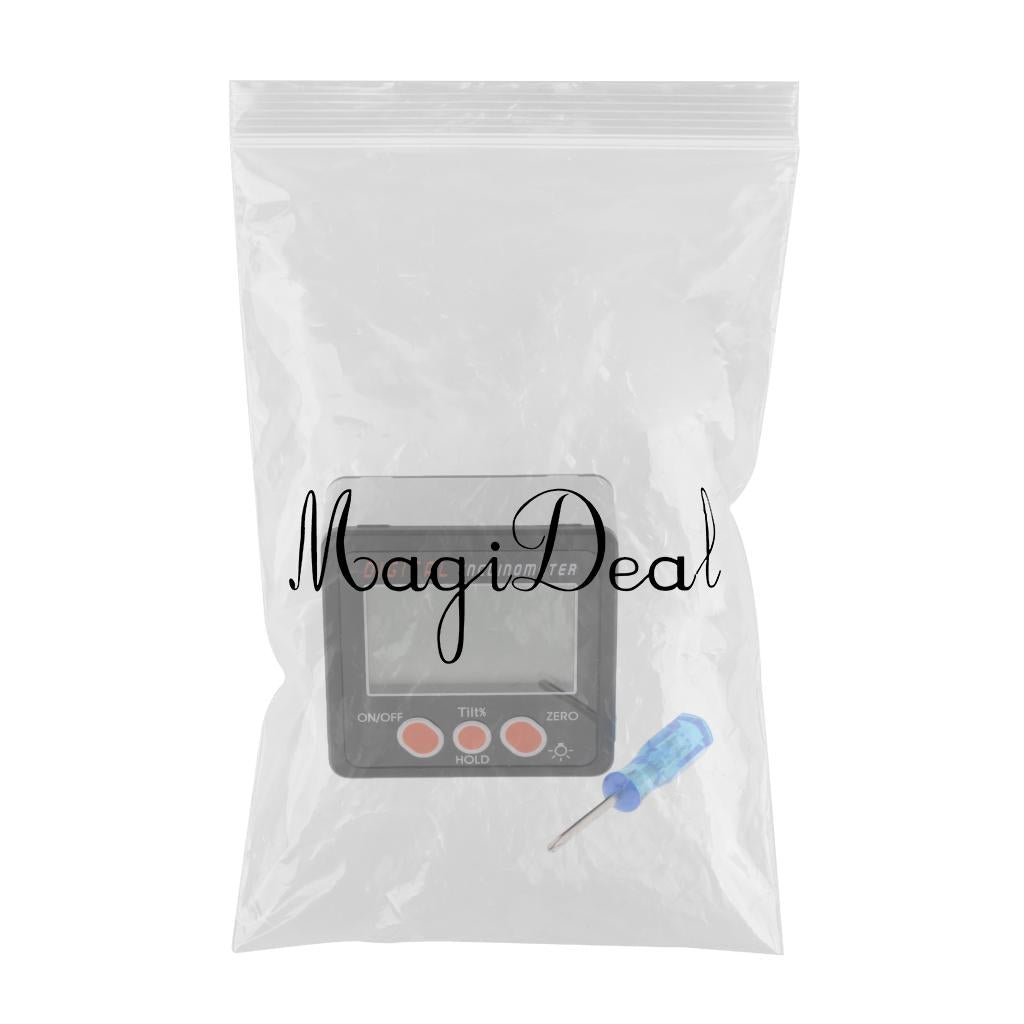 Digital Inclinometer Protractor Angle Finder Gauge Level Box IP54 Orange