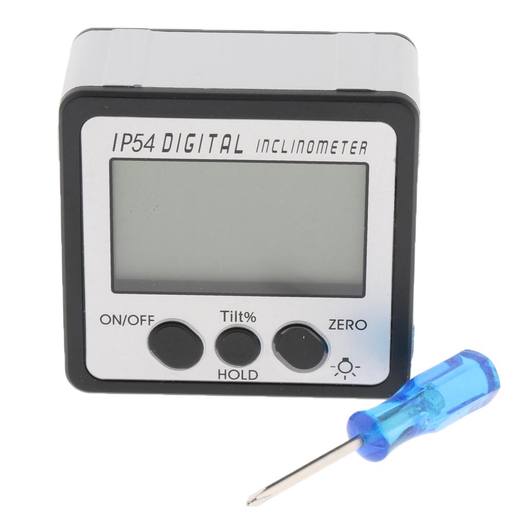 Digital Inclinometer Protractor Angle Finder Gauge Level Box IP54 Black