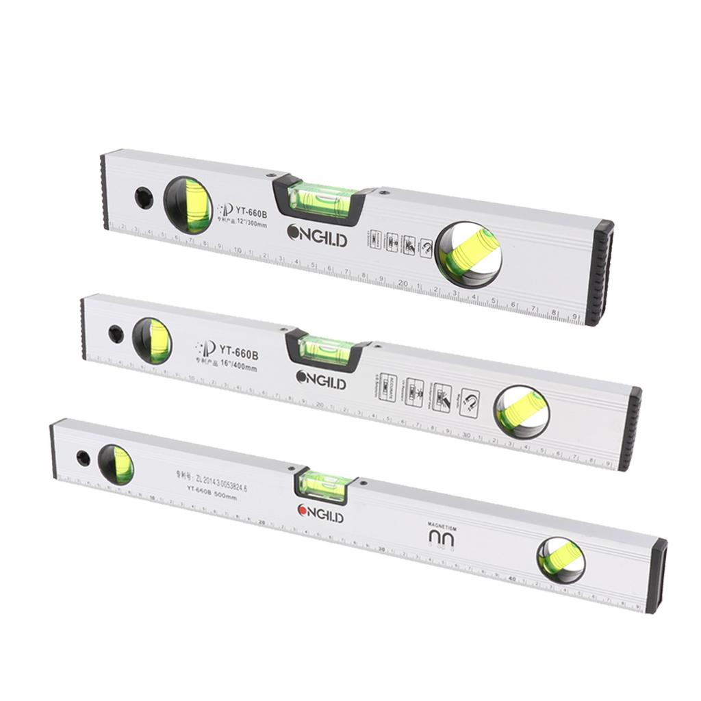 300/400/500mm High Precision Magnetic Aluminum Alloy Ruler Spirit Level 50cm