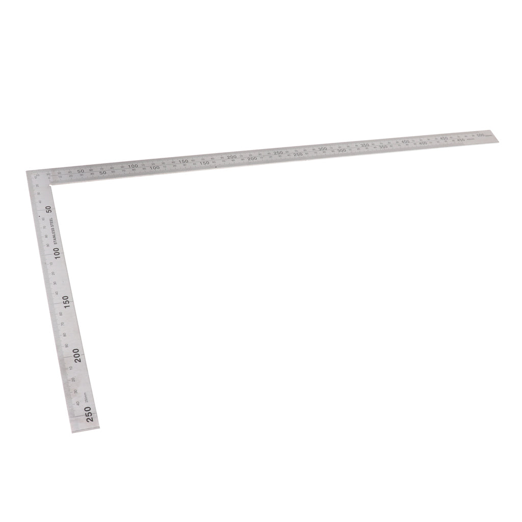 Right Angle Ruler Stainless Steel 90 Degree Square Angle Metric Ruler 25x50cm