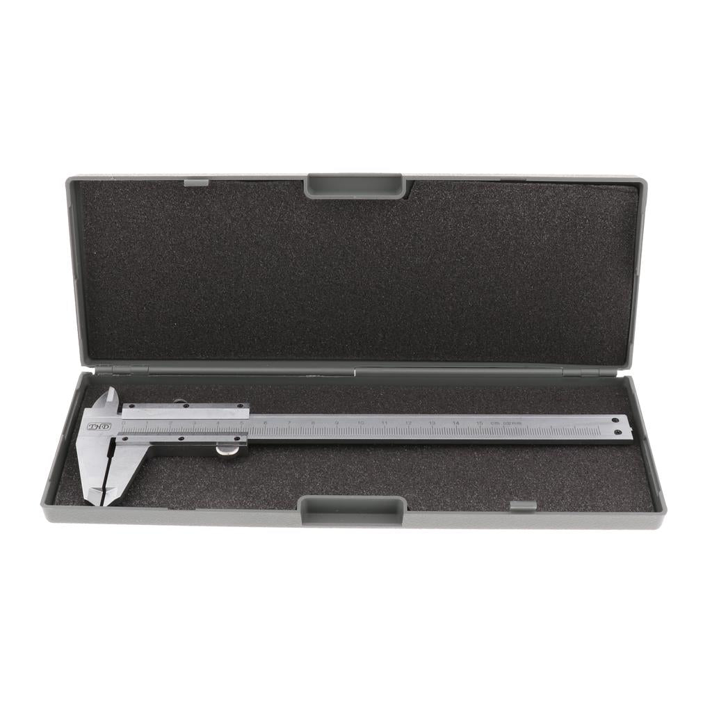6 Inch 150mm x 0.02mm Stainless Manual Vernier Caliper Scale Ruler mm Metric