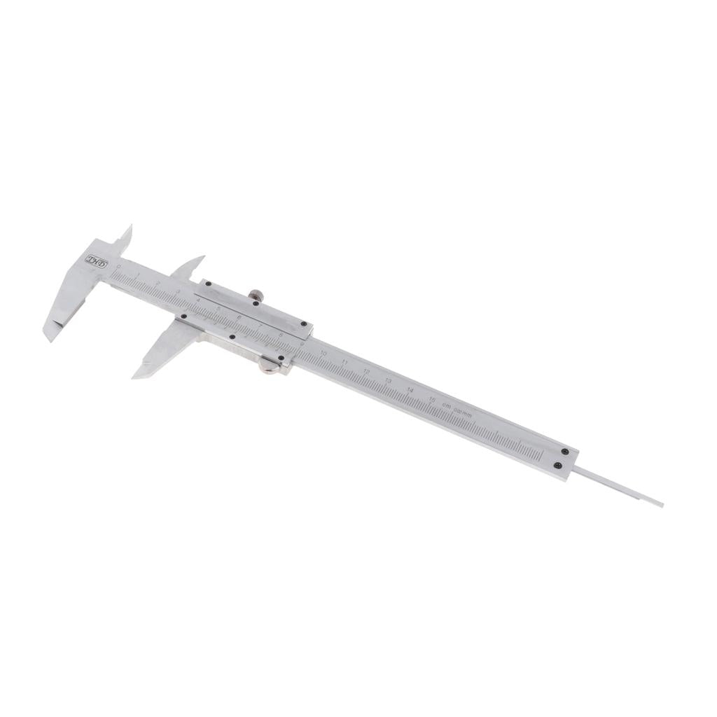 6 Inch 150mm x 0.02mm Stainless Manual Vernier Caliper Scale Ruler mm Metric