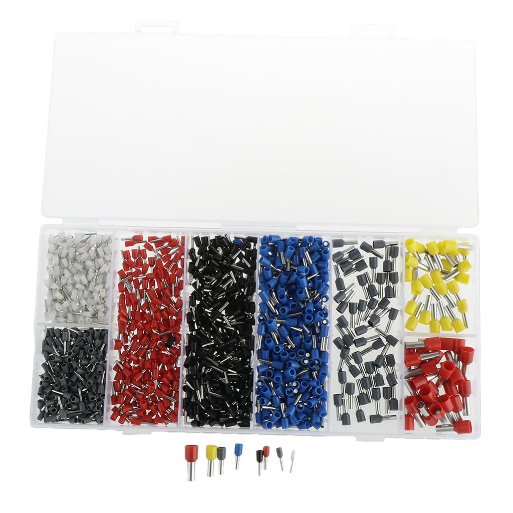 1200pcs Assorted Ferrule Wire Copper Crimp Connector Wire Terminal Connectors