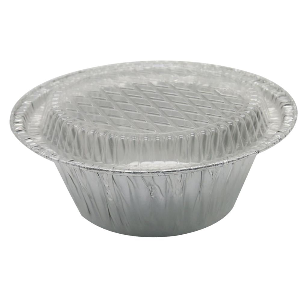 20pcs Disposable Aluminum Foil Bowls Takeout Container 12g-with Plastic Lid