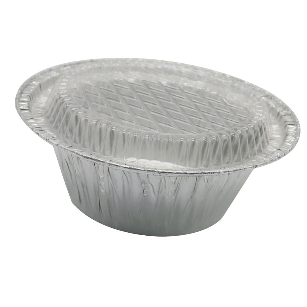 20pcs Disposable Aluminum Foil Bowls Takeout Container 12g-with Plastic Lid
