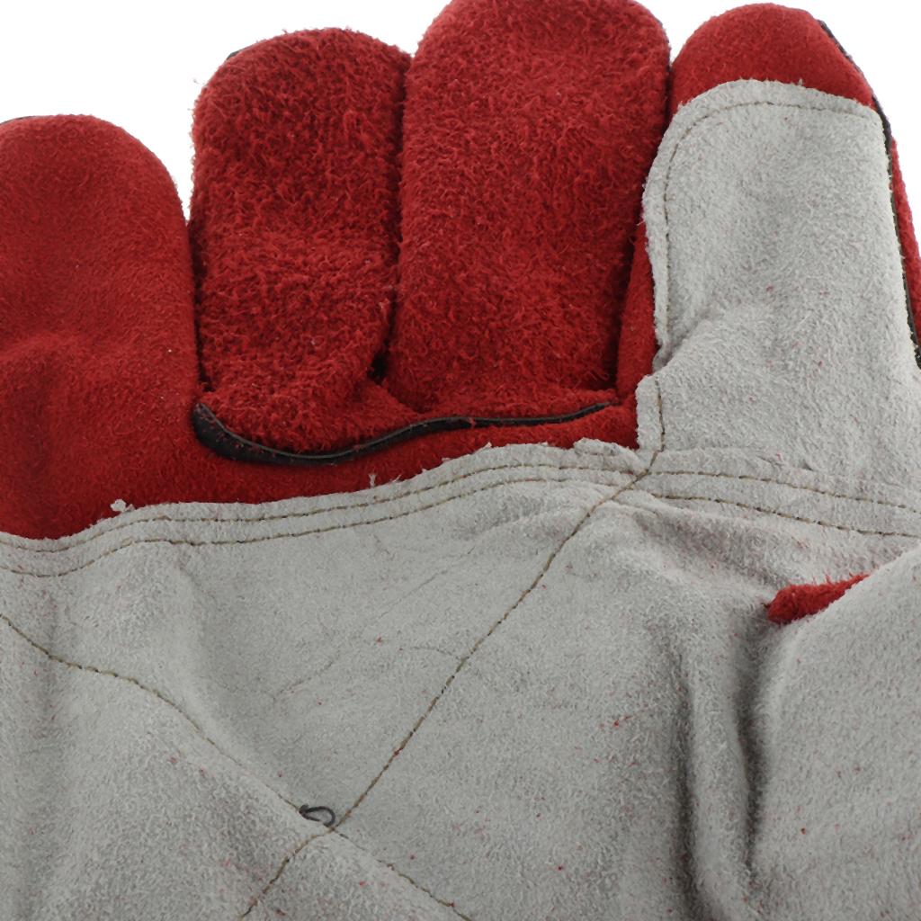 33cm Long Cowhide Welding Protective Gloves Hand Cover, provides good mix of durability, dexterity, abrasion resistance