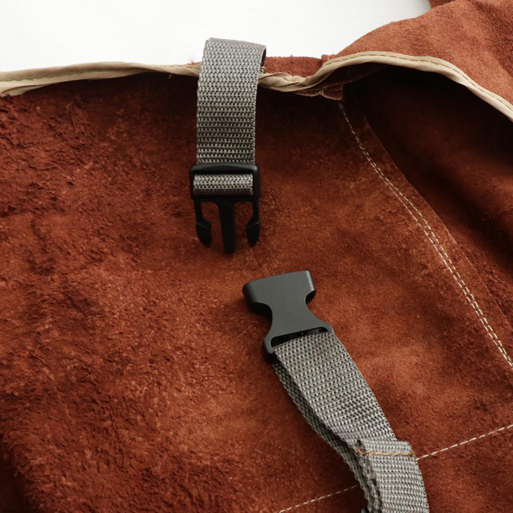 Welder Apron Heat Insulation Welding Artificial Cowhide Made Brown 120x65cm