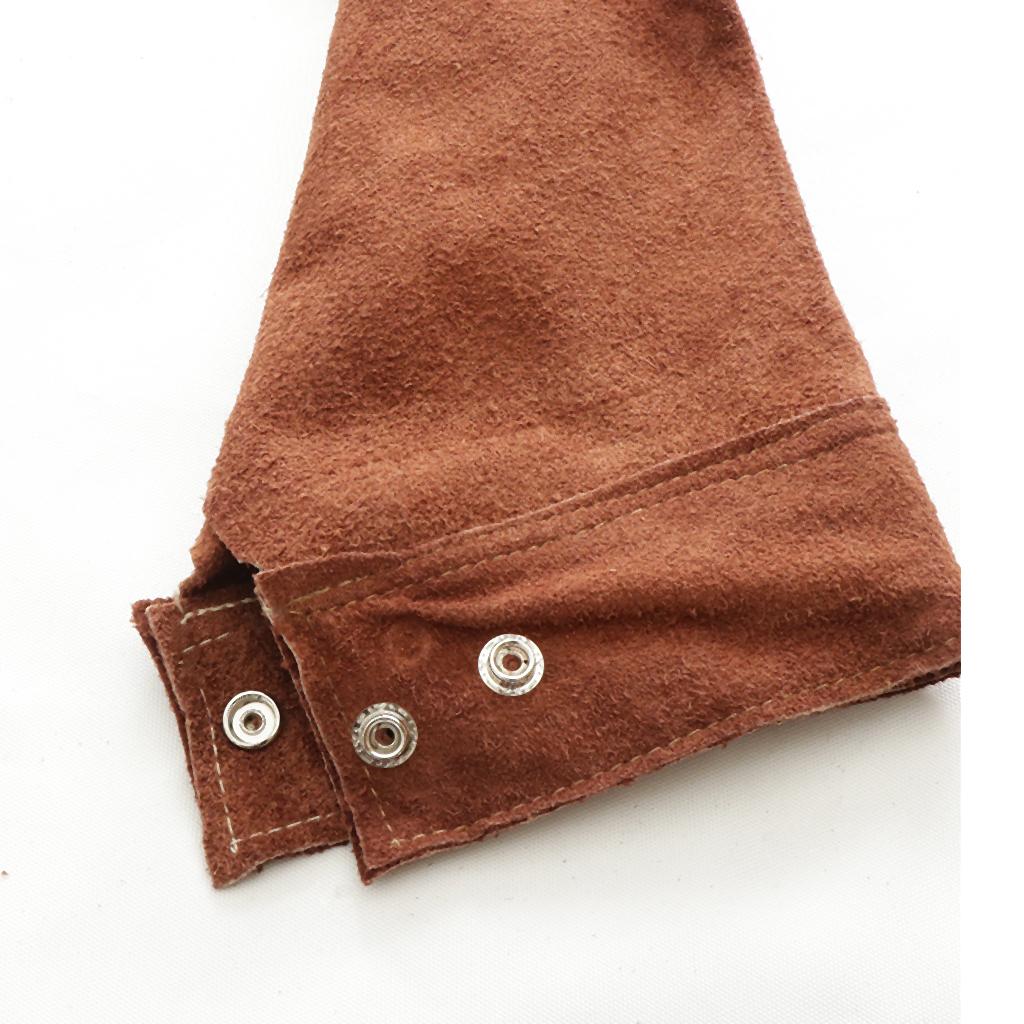 Welder Apron Heat Insulation Welding Artificial Cowhide Made Brown 120x65cm