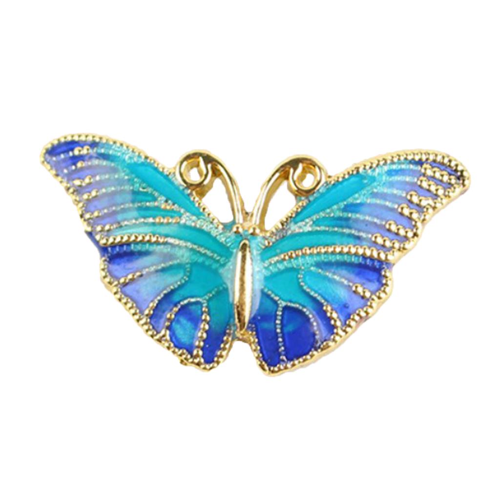 Floral Decorative Stud Metal Pendant Piece Chinese Teaware Decor Butterfly