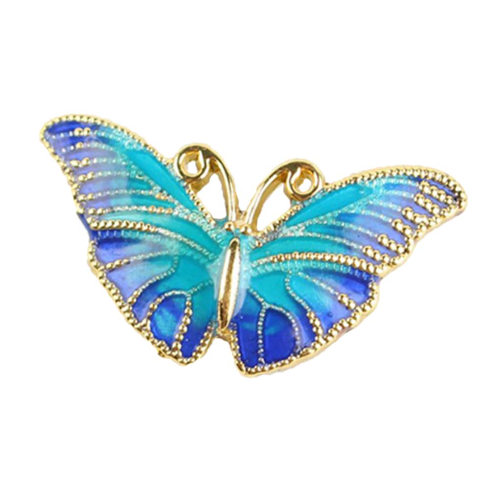 Floral Decorative Stud Metal Pendant Piece Chinese Teaware Decor Butterfly