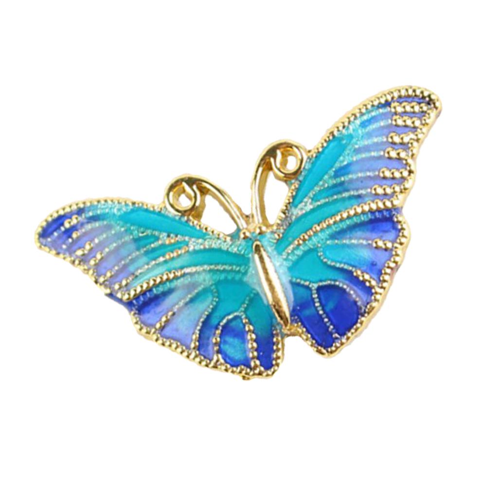Floral Decorative Stud Metal Pendant Piece Chinese Teaware Decor Butterfly