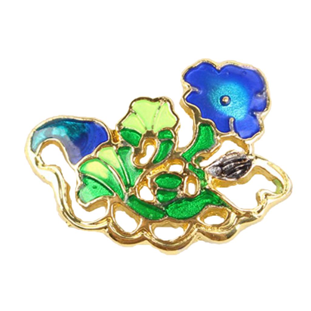 Floral Decorative Stud Metal Pendant Piece Chinese Teaware Decor Petunia