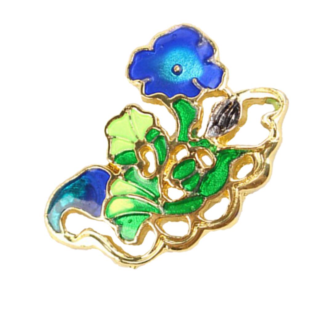 Floral Decorative Stud Metal Pendant Piece Chinese Teaware Decor Petunia