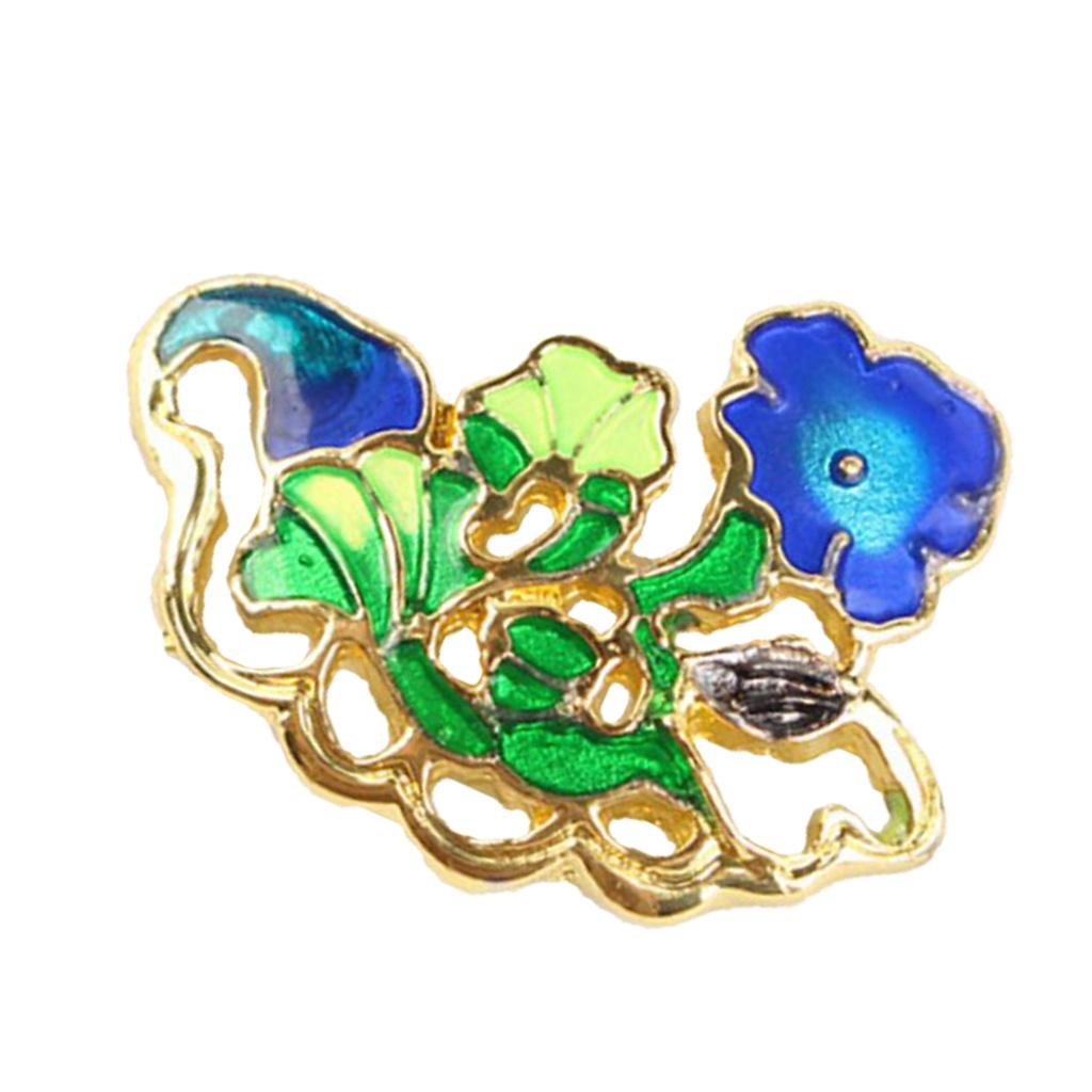 Floral Decorative Stud Metal Pendant Piece Chinese Teaware Decor Petunia