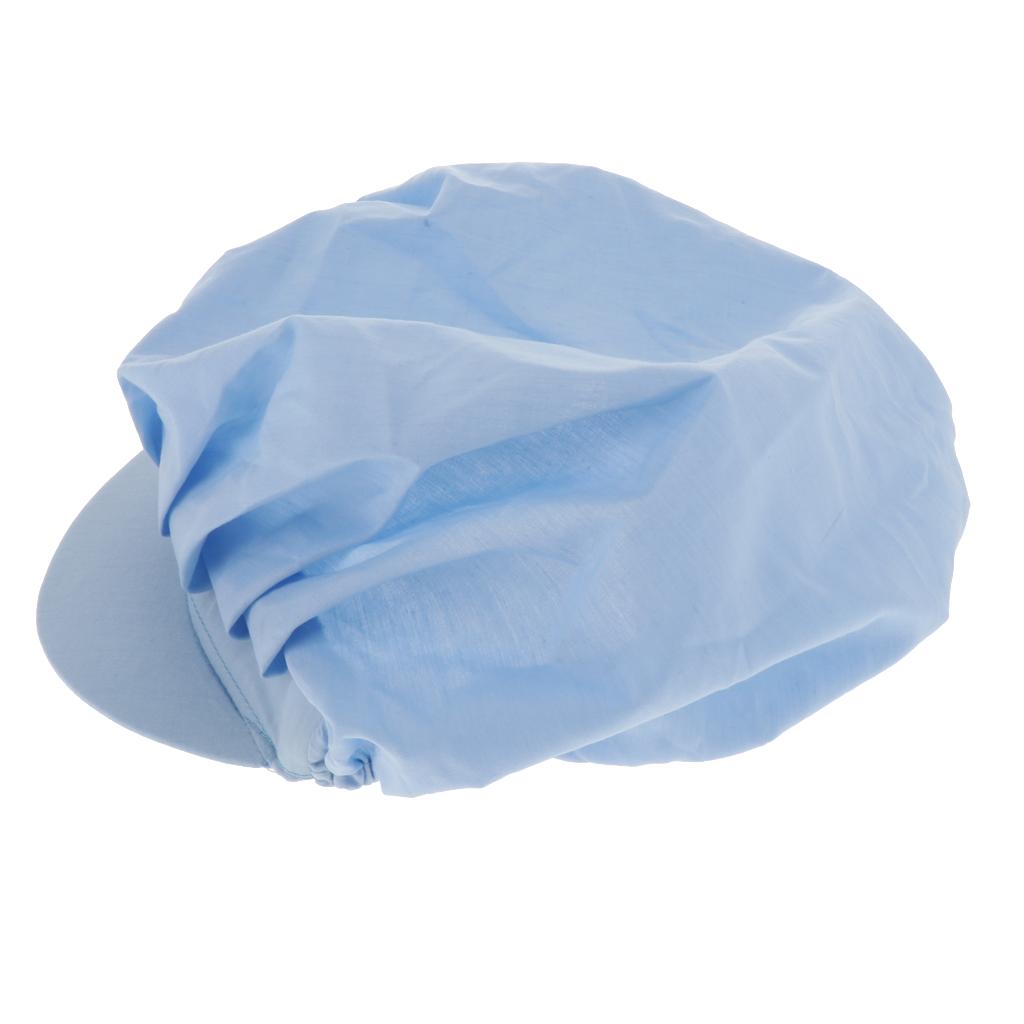 Cook Adjustable Men Women Kitchen Baker Chef Elastic Cap Hat Catering Sky Blue A