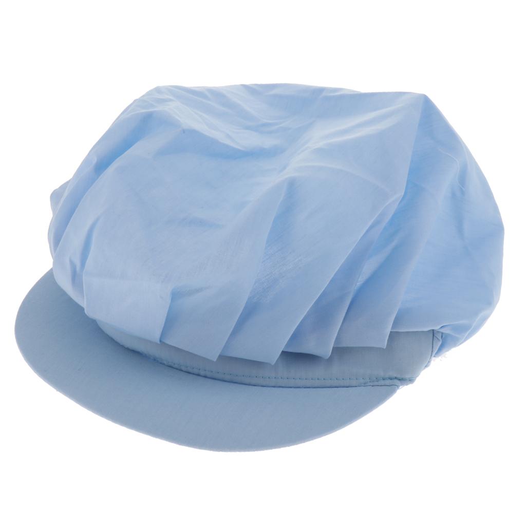 Cook Adjustable Men Women Kitchen Baker Chef Elastic Cap Hat Catering Sky Blue A