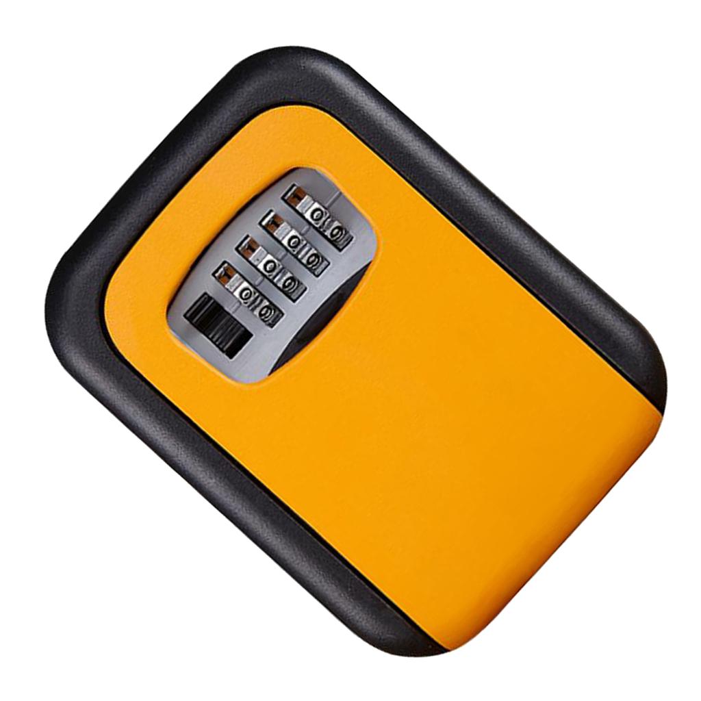 Outdoor Wall Mounted Safe Key Box with Lock & Waterproof Home Orange