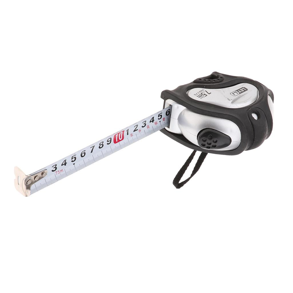 Plastic Shell Retractable Ruler Self Lock Measure Tape Measuring Tool 7.5m 25mm