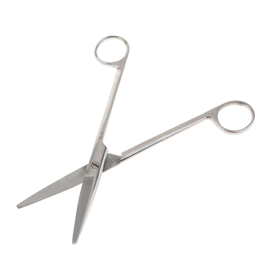 Stainless Steel Beauty Mustache Eyebrow Scissors 18cm Straight Round