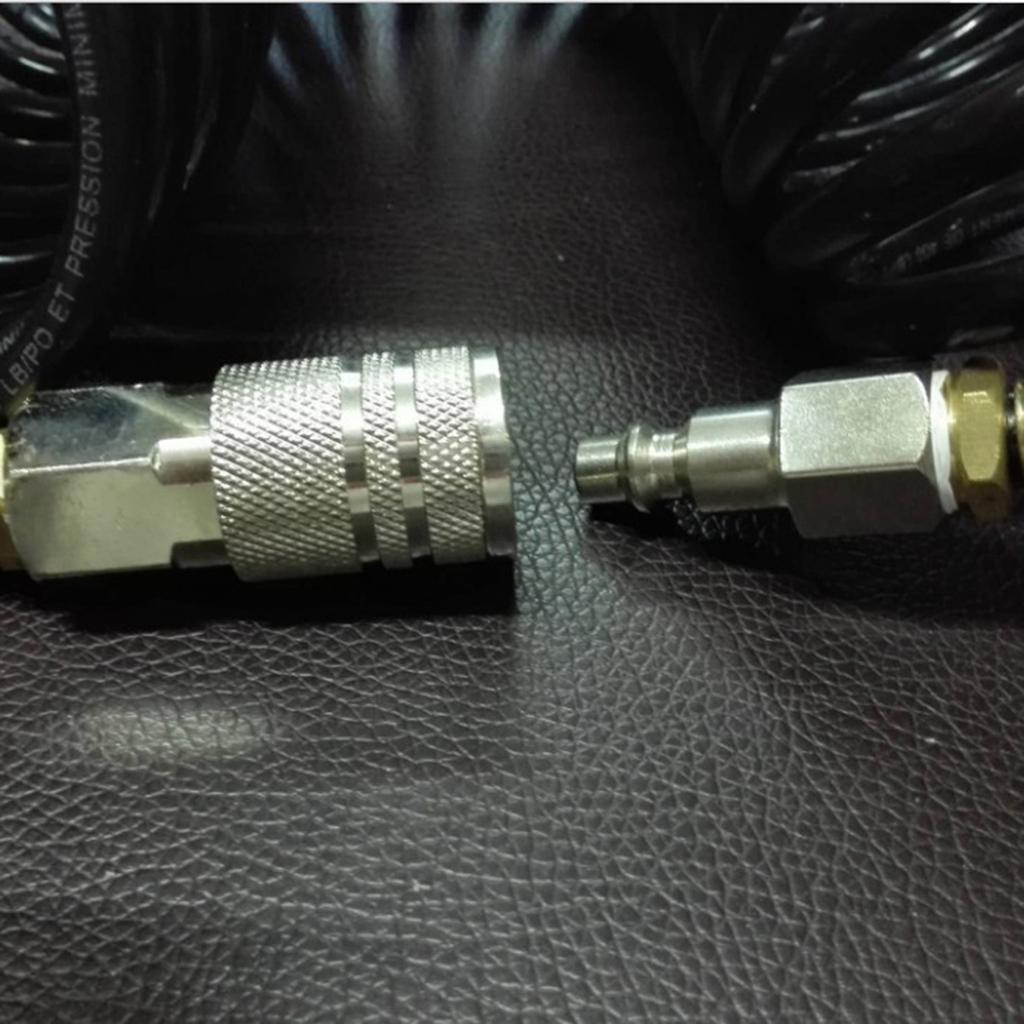 1/4 inch PE Pneumatic Tube Air Recoil Hose Coil with Quick Coupling Accessory