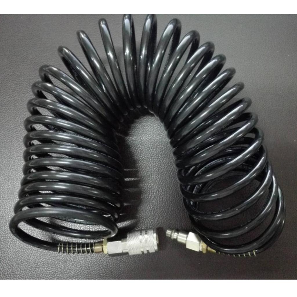 1/4 inch PE Pneumatic Tube Air Recoil Hose Coil with Quick Coupling Accessory