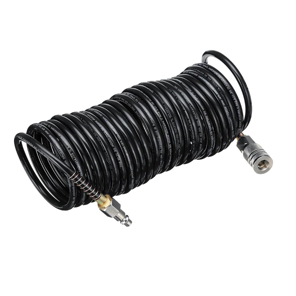 1/4 inch PE Pneumatic Tube Air Recoil Hose Coil with Quick Coupling Accessory